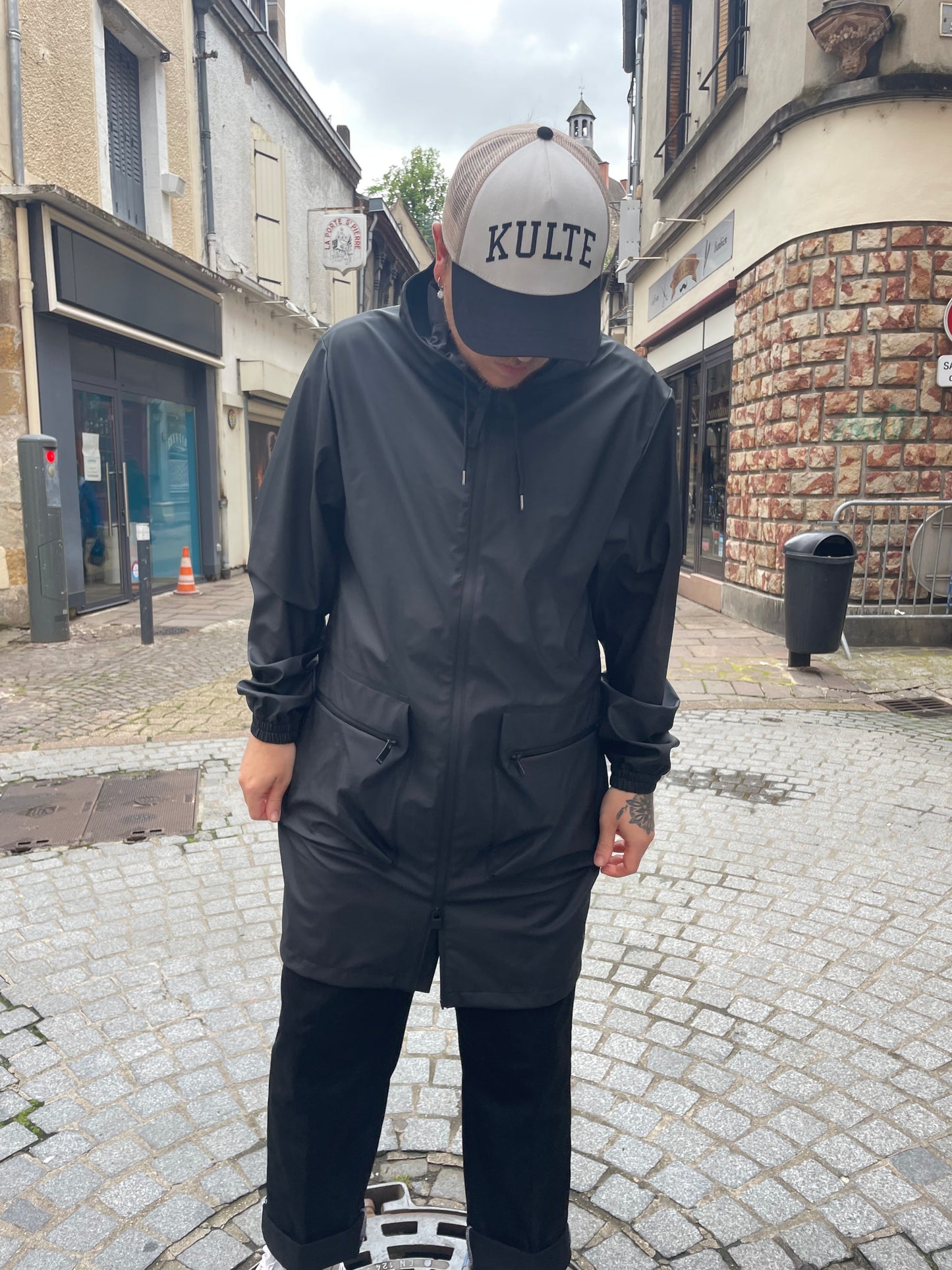 Cargo Long Jacket Black Rains